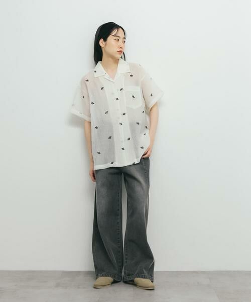 KBF / ケービーエフ シャツ・ブラウス | エンブロイダリーシアーシャツ | 詳細16