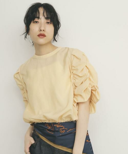 KBF / ケービーエフ シャツ・ブラウス | シャーリングスリーブブラウス | 詳細1