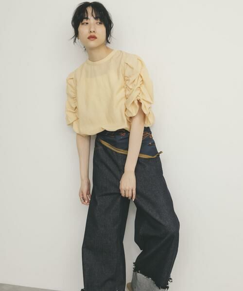 KBF / ケービーエフ シャツ・ブラウス | シャーリングスリーブブラウス | 詳細4