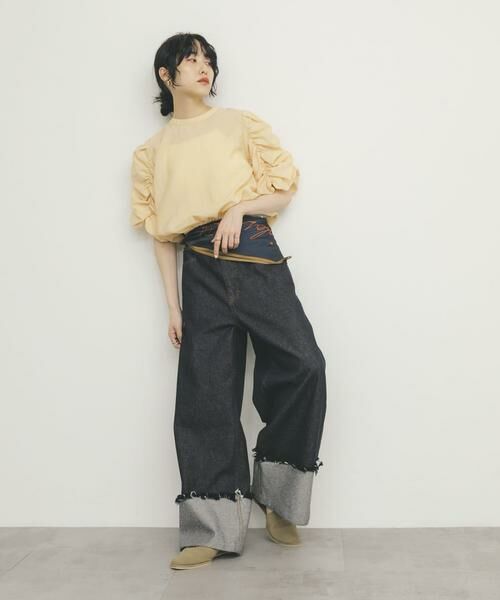 KBF / ケービーエフ シャツ・ブラウス | シャーリングスリーブブラウス | 詳細5