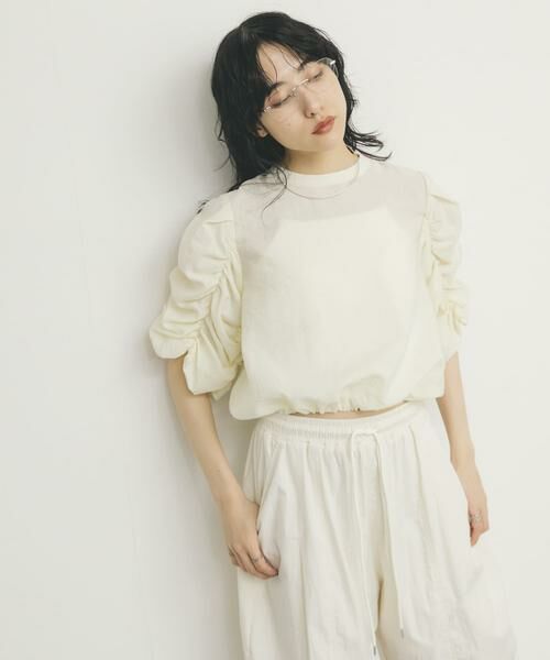 KBF / ケービーエフ シャツ・ブラウス | シャーリングスリーブブラウス | 詳細14