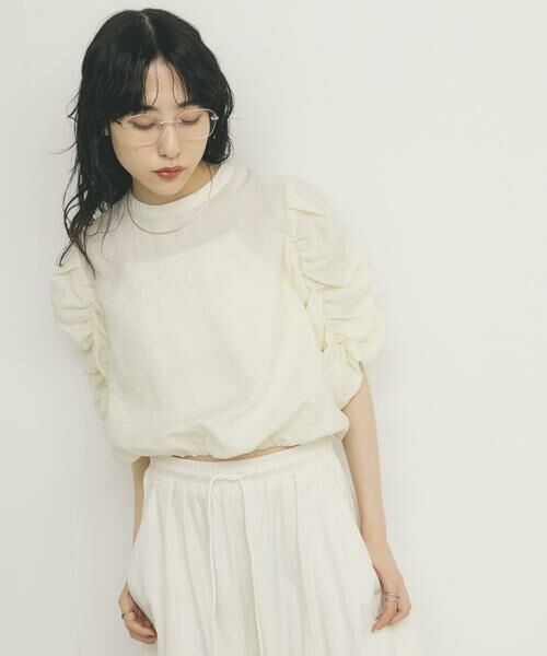 KBF / ケービーエフ シャツ・ブラウス | シャーリングスリーブブラウス | 詳細15