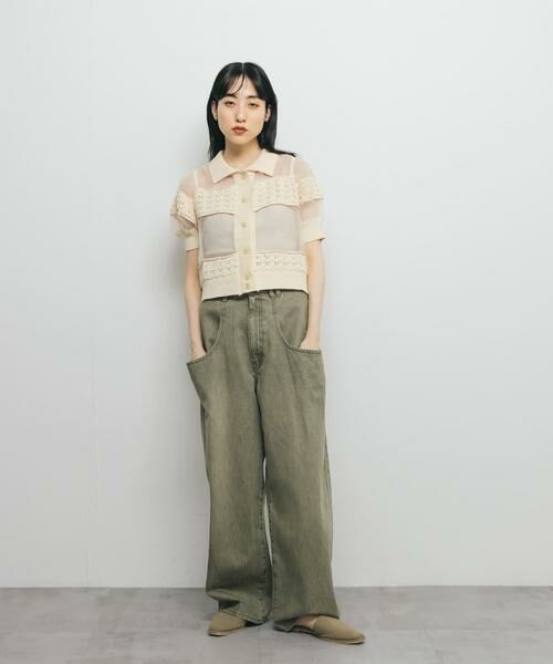 KBF / ケービーエフ シャツ・ブラウス | クロシェニットドッキングブラウス | 詳細5