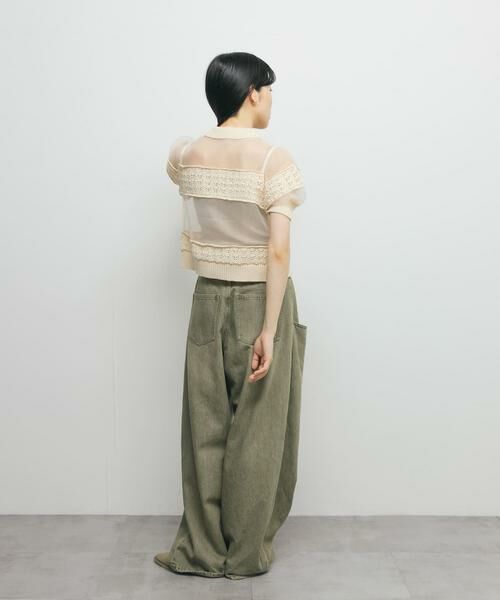 KBF / ケービーエフ シャツ・ブラウス | クロシェニットドッキングブラウス | 詳細7