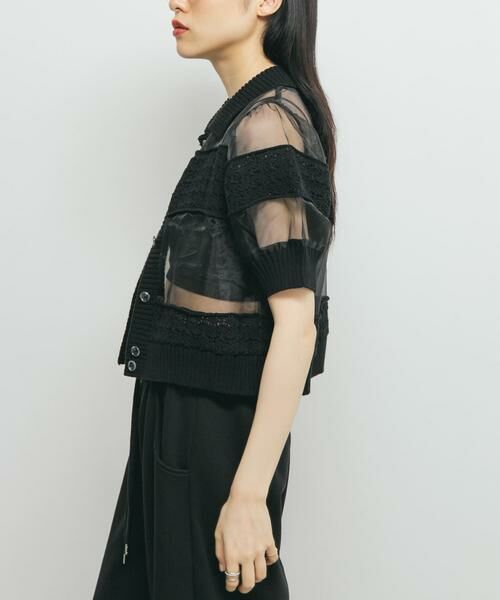 KBF / ケービーエフ シャツ・ブラウス | クロシェニットドッキングブラウス | 詳細16
