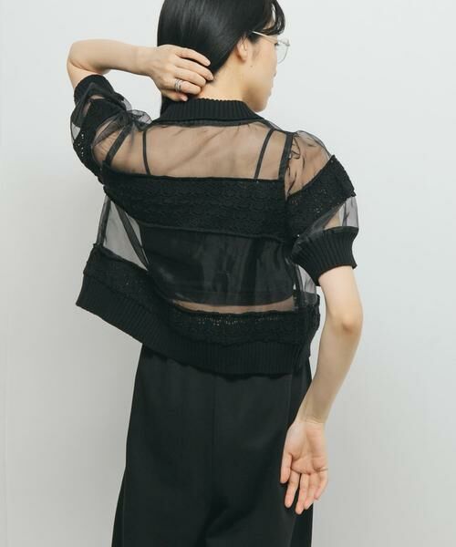 KBF / ケービーエフ シャツ・ブラウス | クロシェニットドッキングブラウス | 詳細18