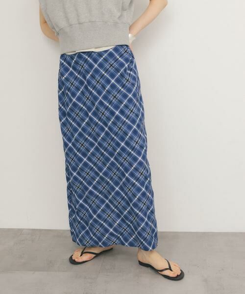 KBF / ケービーエフ スカート | シアーチェックIラインスカート | 詳細1