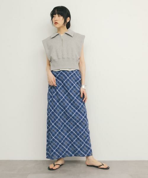 KBF / ケービーエフ スカート | シアーチェックIラインスカート | 詳細5