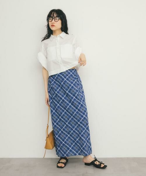 KBF / ケービーエフ スカート | シアーチェックIラインスカート | 詳細8