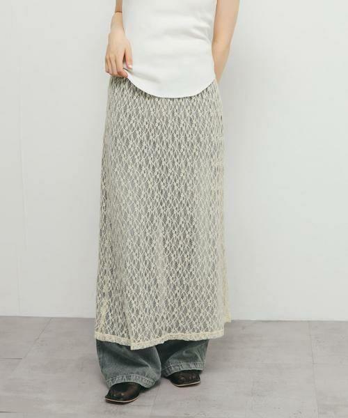 KBF / ケービーエフ スカート | シアーレーススカート | 詳細1