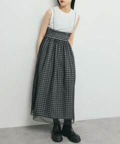 KBF / ケービーエフ スカート | チュールレイヤードチェックスカート