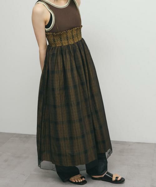 KBF / ケービーエフ スカート | チュールレイヤードチェックスカート | 詳細1