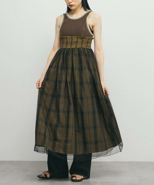 KBF / ケービーエフ スカート | チュールレイヤードチェックスカート | 詳細2