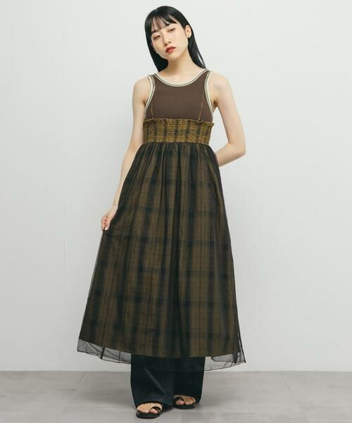 KBF / ケービーエフ スカート | チュールレイヤードチェックスカート | 詳細4