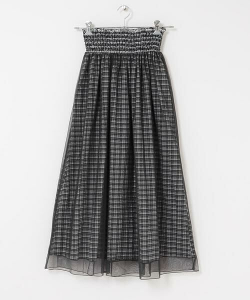 KBF / ケービーエフ スカート | チュールレイヤードチェックスカート | 詳細18