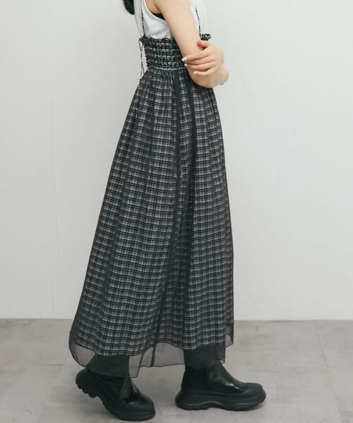 KBF / ケービーエフ スカート | チュールレイヤードチェックスカート | 詳細10