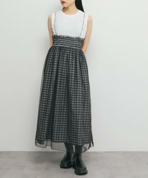 KBF / ケービーエフ スカート | チュールレイヤードチェックスカート | 詳細11