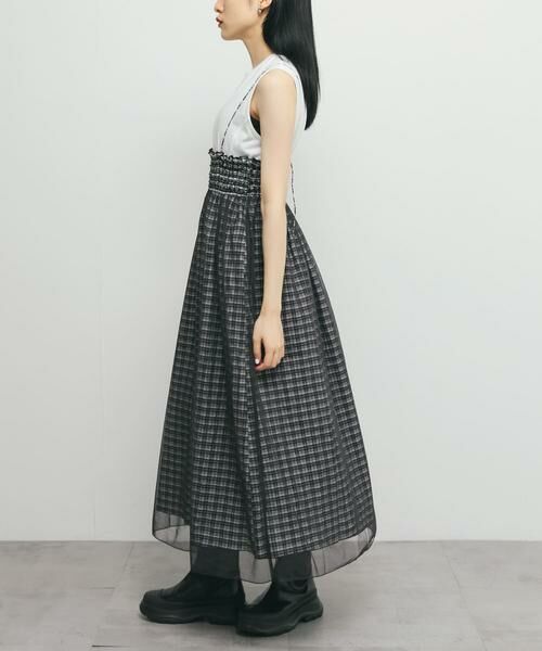KBF / ケービーエフ スカート | チュールレイヤードチェックスカート | 詳細12