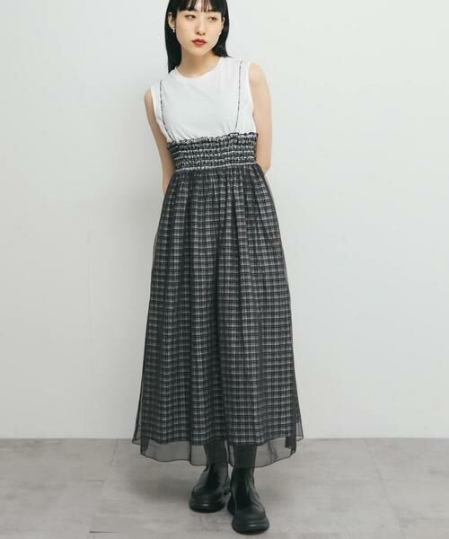 KBF / ケービーエフ スカート | チュールレイヤードチェックスカート | 詳細14