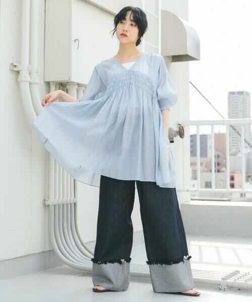 KBF / ケービーエフ ワンピース | 2WAYシャーリングミニワンピース | 詳細10