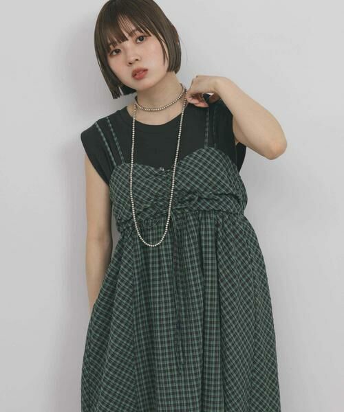 KBF / ケービーエフ ワンピース | ドロストチェックキャミワンピース | 詳細2