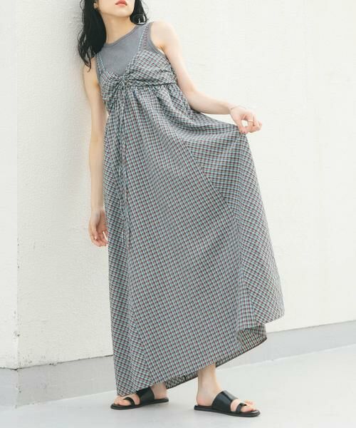 KBF / ケービーエフ ワンピース | ドロストチェックキャミワンピース | 詳細23