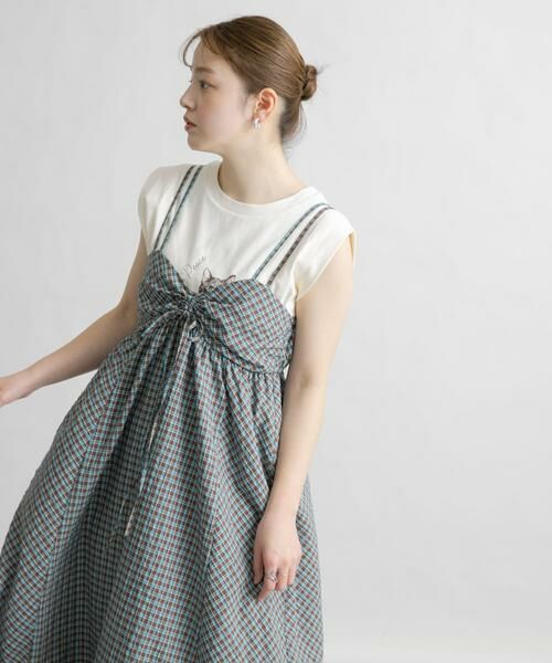 KBF / ケービーエフ ワンピース | ドロストチェックキャミワンピース | 詳細24