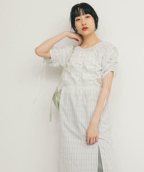 KBF / ケービーエフ ワンピース | ランダムシャーリングチェックワンピース | 詳細2
