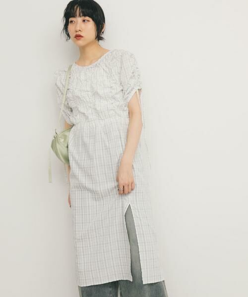 KBF / ケービーエフ ワンピース | ランダムシャーリングチェックワンピース | 詳細3