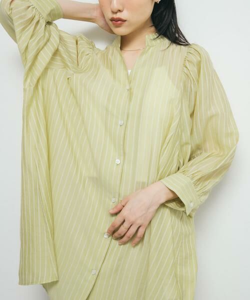 KBF / ケービーエフ ワンピース | ボリュームスリーブストライプミニワンピース | 詳細1