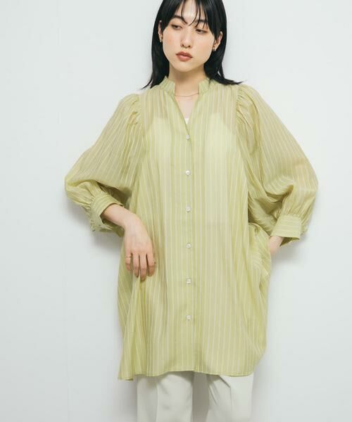 KBF / ケービーエフ ワンピース | ボリュームスリーブストライプミニワンピース | 詳細2