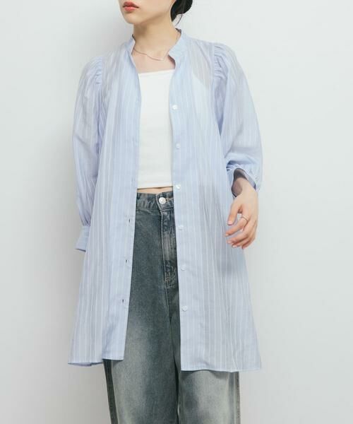 KBF / ケービーエフ ワンピース | ボリュームスリーブストライプミニワンピース | 詳細17