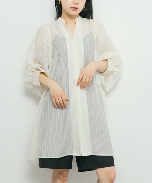 KBF / ケービーエフ ワンピース | ボリュームスリーブストライプミニワンピース | 詳細25