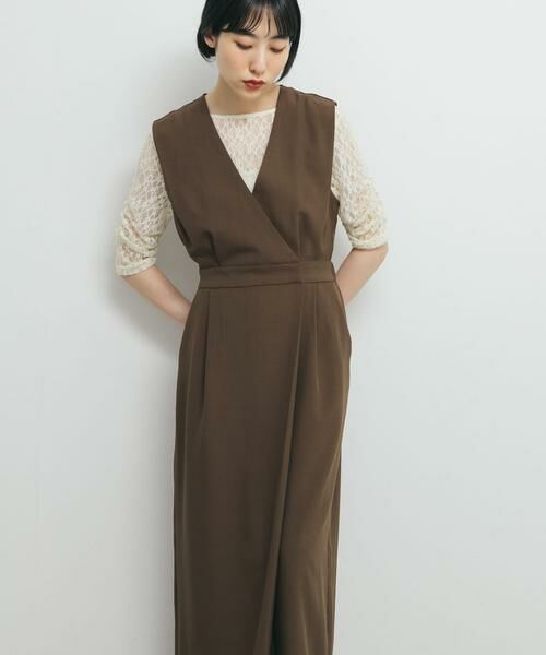 KBF / ケービーエフ ワンピース | カシュクールラップジャンパースカート | 詳細14