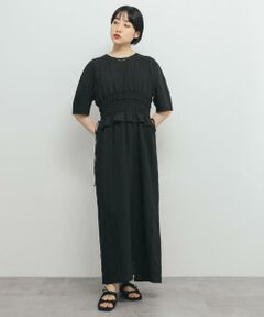 KBF / ケービーエフ ワンピース | フリルシャーリングドッキングワンピース