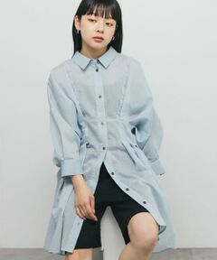 KBF / ケービーエフ ワンピース | ウエストタックシアーストライプミニワンピース