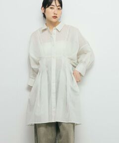 KBF / ケービーエフ ワンピース | ウエストタックシアーストライプミニワンピース