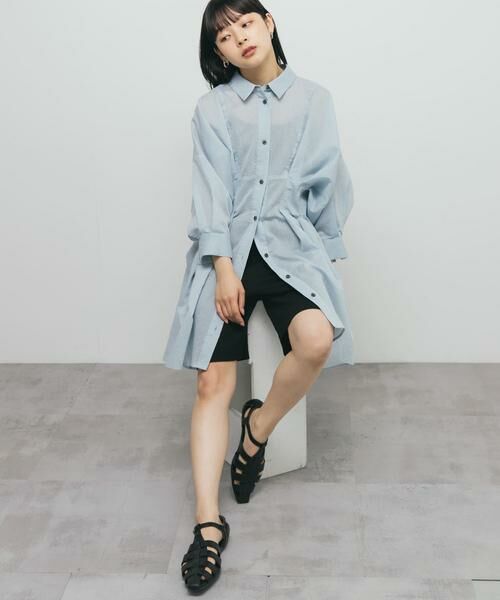 KBF / ケービーエフ ワンピース | ウエストタックシアーストライプミニワンピース | 詳細2