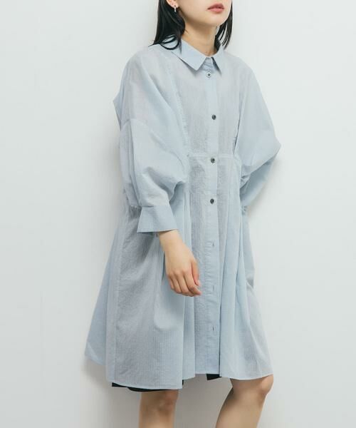 KBF / ケービーエフ ワンピース | ウエストタックシアーストライプミニワンピース | 詳細3