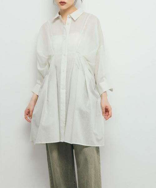 KBF / ケービーエフ ワンピース | ウエストタックシアーストライプミニワンピース | 詳細13