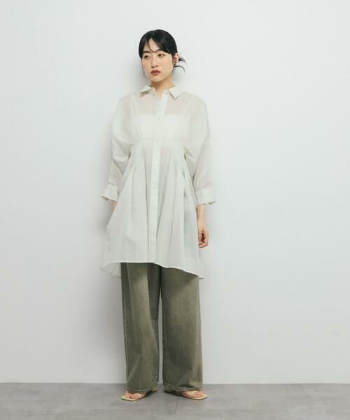 KBF / ケービーエフ ワンピース | ウエストタックシアーストライプミニワンピース | 詳細16