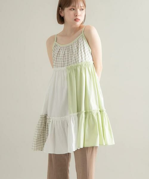 KBF / ケービーエフ ワンピース | パッチワークミニキャミワンピース | 詳細2