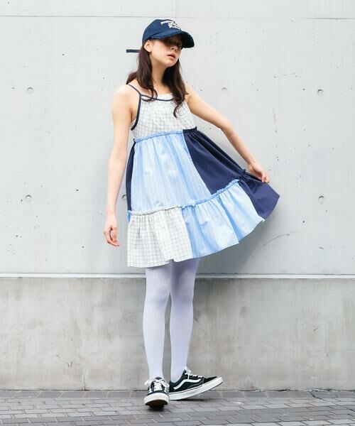 KBF / ケービーエフ ワンピース | パッチワークミニキャミワンピース | 詳細17