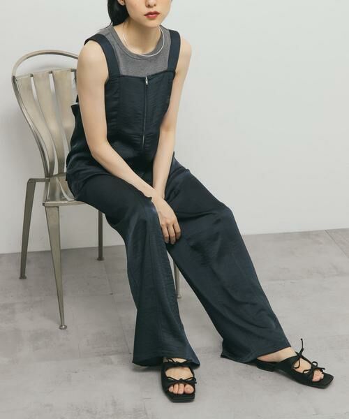 KBF / ケービーエフ サロペット・オールインワン | フロントZIPサテンサロペット | 詳細1