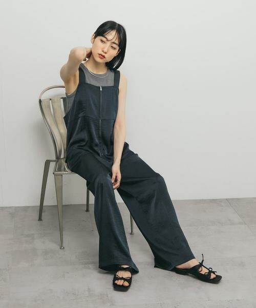 KBF / ケービーエフ サロペット・オールインワン | フロントZIPサテンサロペット | 詳細2