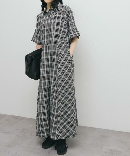 KBF / ケービーエフ ワンピース | チェックWIDEフレアワンピース | 詳細15