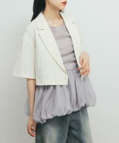 KBF / ケービーエフ その他アウター | ストライプショートジャケット