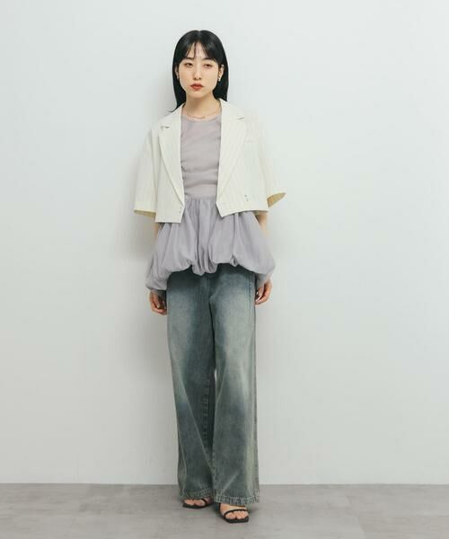 KBF / ケービーエフ その他アウター | ストライプショートジャケット | 詳細5