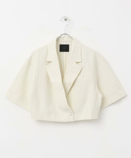 KBF / ケービーエフ その他アウター | ストライプショートジャケット | 詳細9