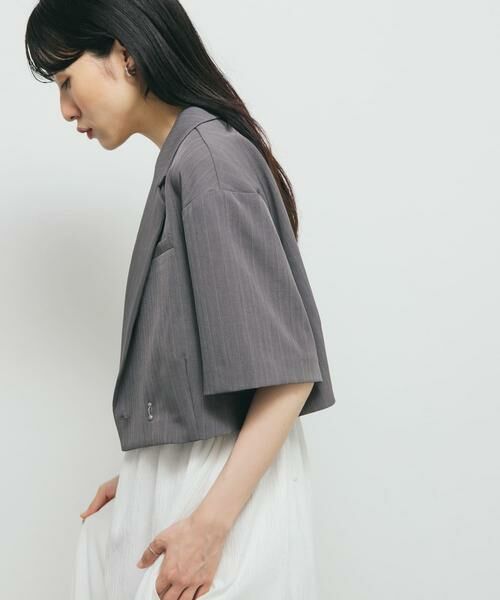 KBF / ケービーエフ その他アウター | ストライプショートジャケット | 詳細12